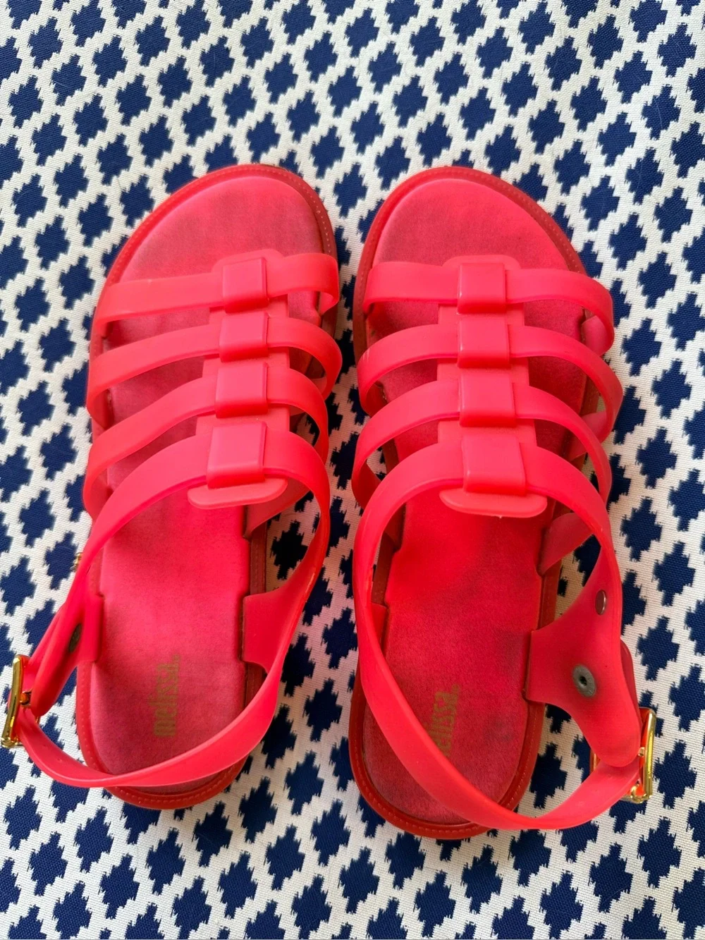 Melissa Flox Neon Pink Jelly Gladiator Sandals – Size 8